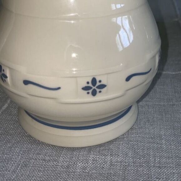 Longaberger Woven Traditions Blue Pottery Small Milk/Juice Syrup Pitcher - Picture 3 of 9